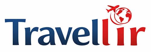 Travellir logo with airplane icon